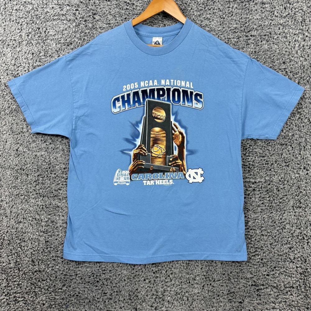 Vintage North Carolina Tar Heels Shirt Mens XL Blue 2005 National Champions